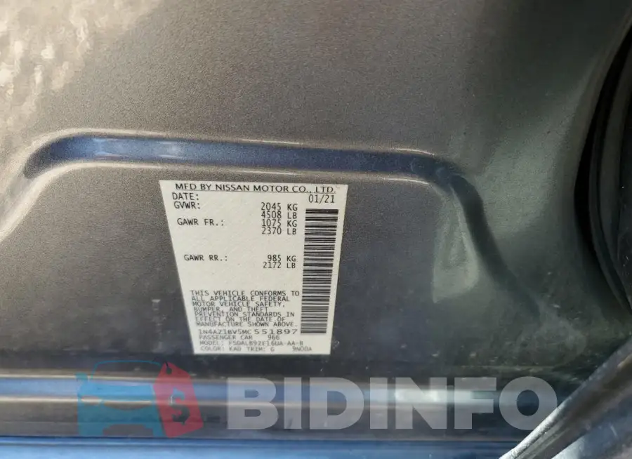 1N4AZ1BV5MC551897 Photo# 12