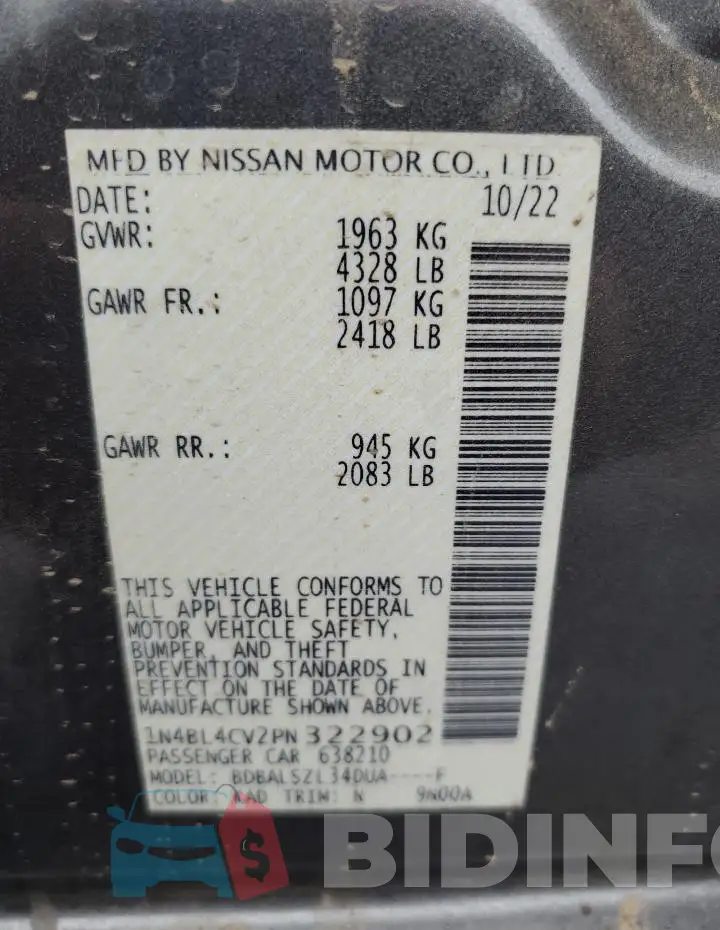 1N4BL4CV2PN322902 Photo# 12