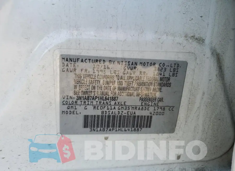 3N1AB7AP1HL641887 Photo# 12