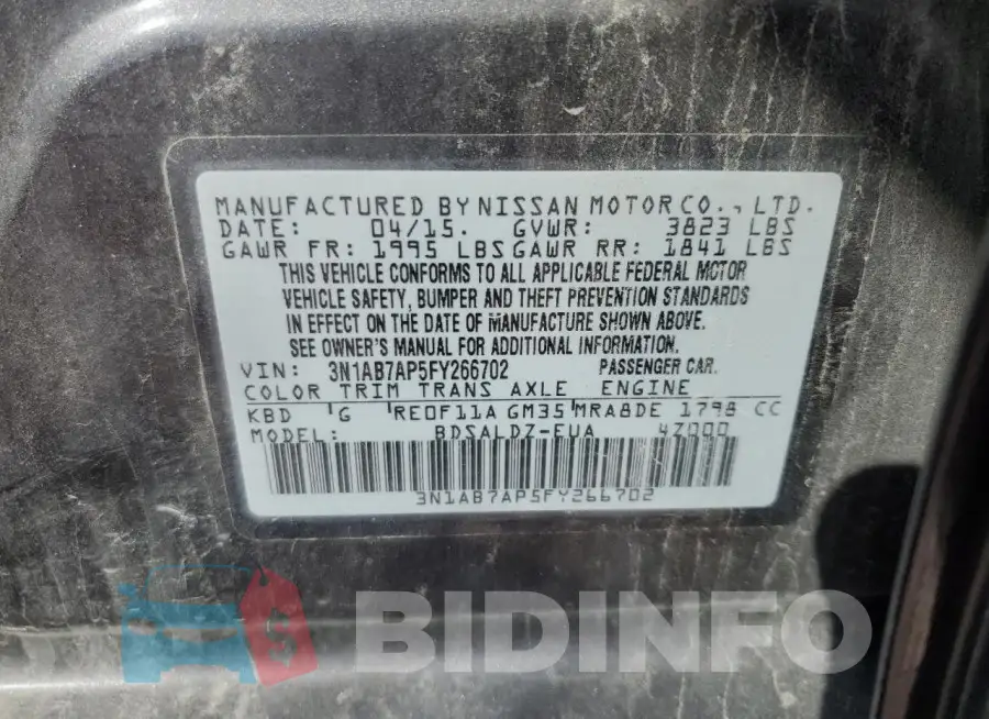 3N1AB7AP5FY266702 Photo# 12