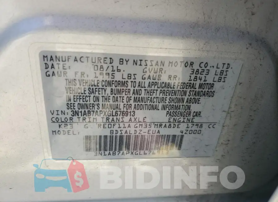 3N1AB7APXGL676913 Photo# 13