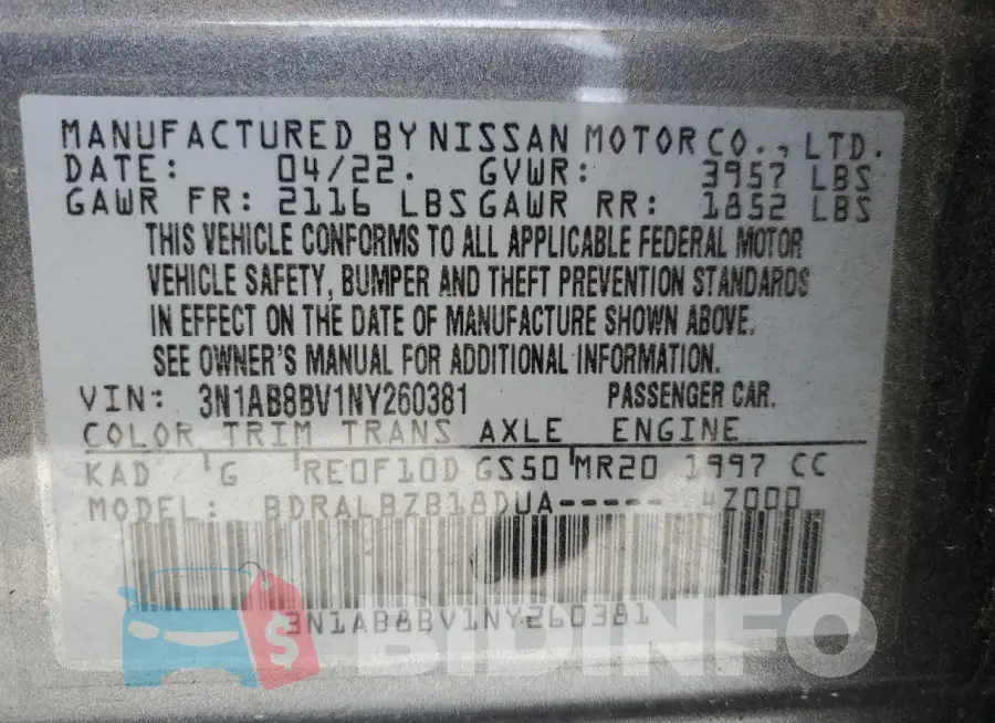 3N1AB8BV1NY260381 Photo# 12