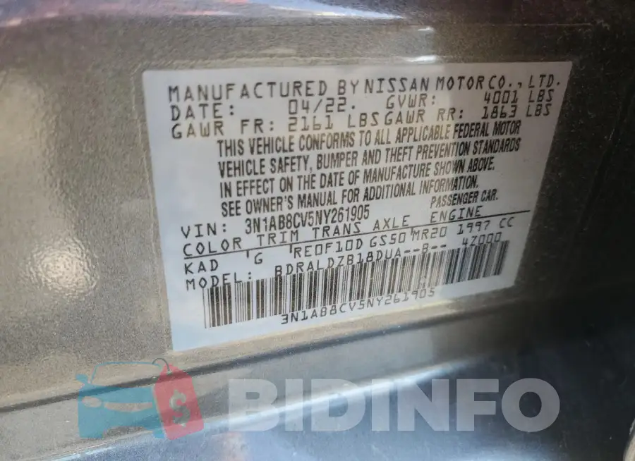 3N1AB8CV5NY261905 Photo# 12