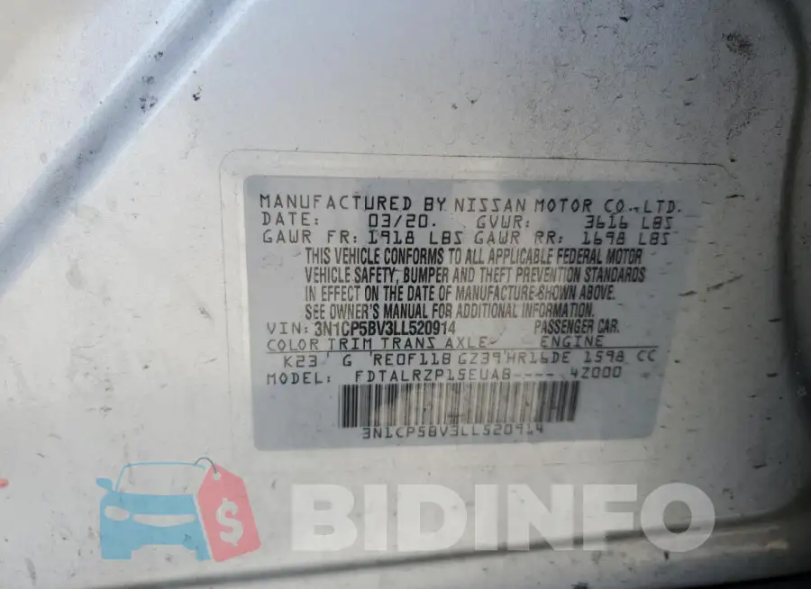 3N1CP5BV3LL520914 Photo# 12
