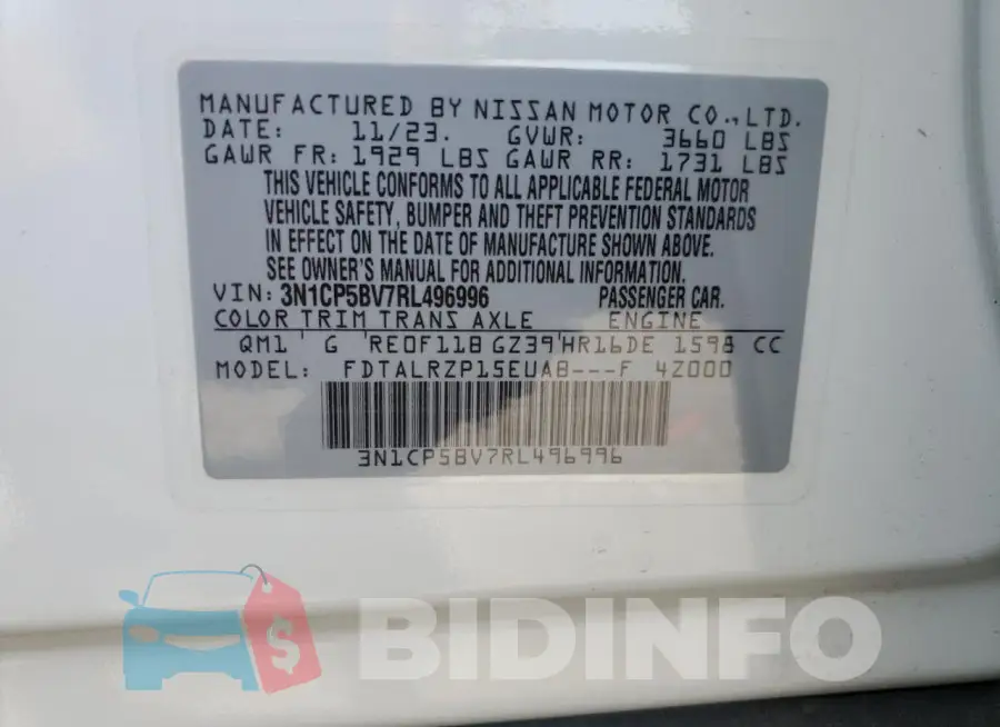 3N1CP5BV7RL496996 Photo# 12