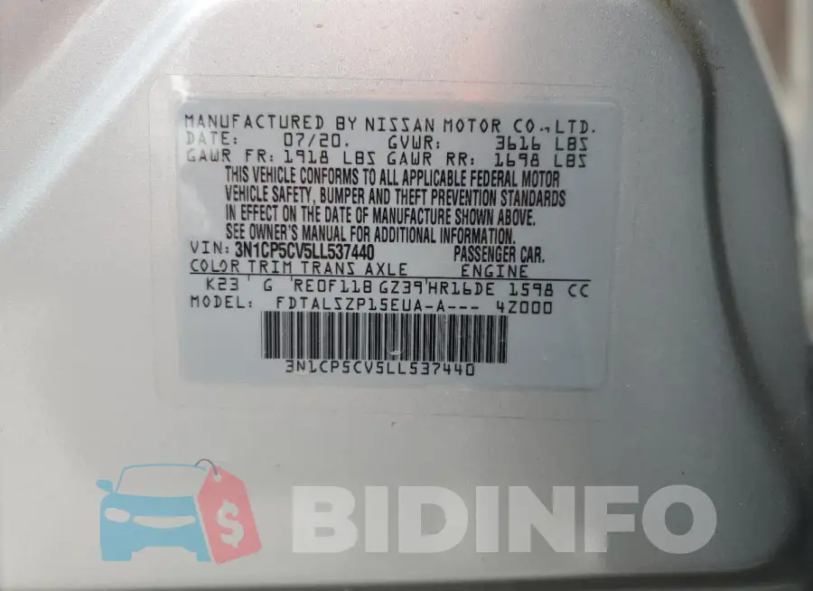 3N1CP5CV5LL537440 Photo# 13