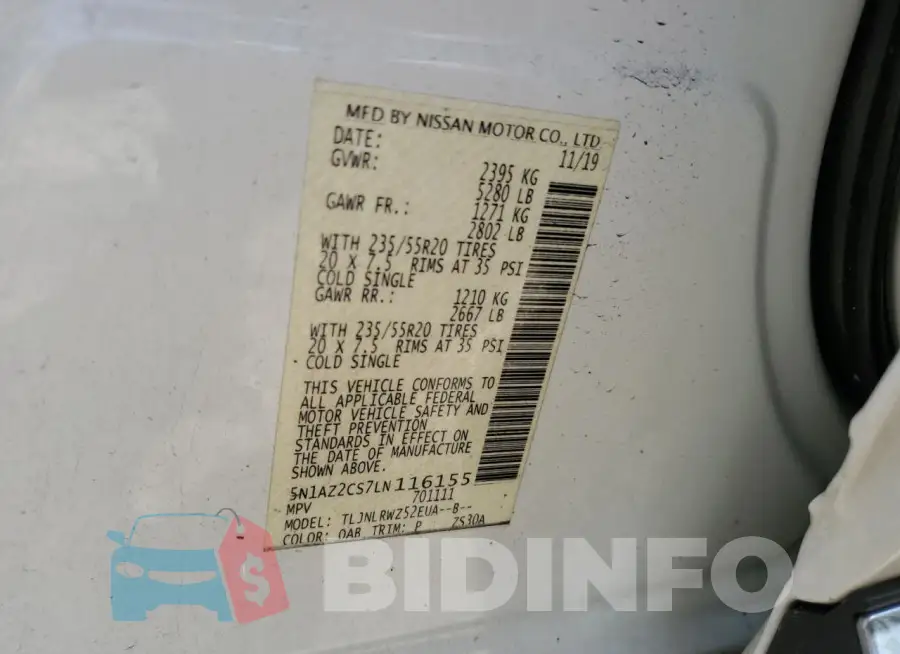 5N1AZ2CS7LN116155 Photo# 12