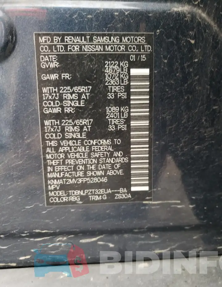 KNMAT2MV3FP528046 Photo# 13