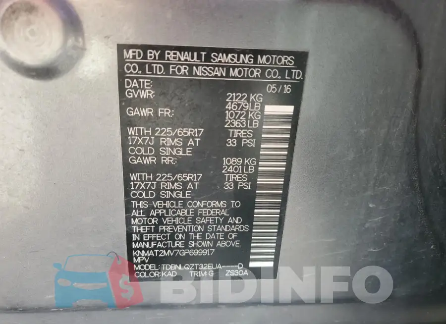 KNMAT2MV7GP699917 Photo# 13