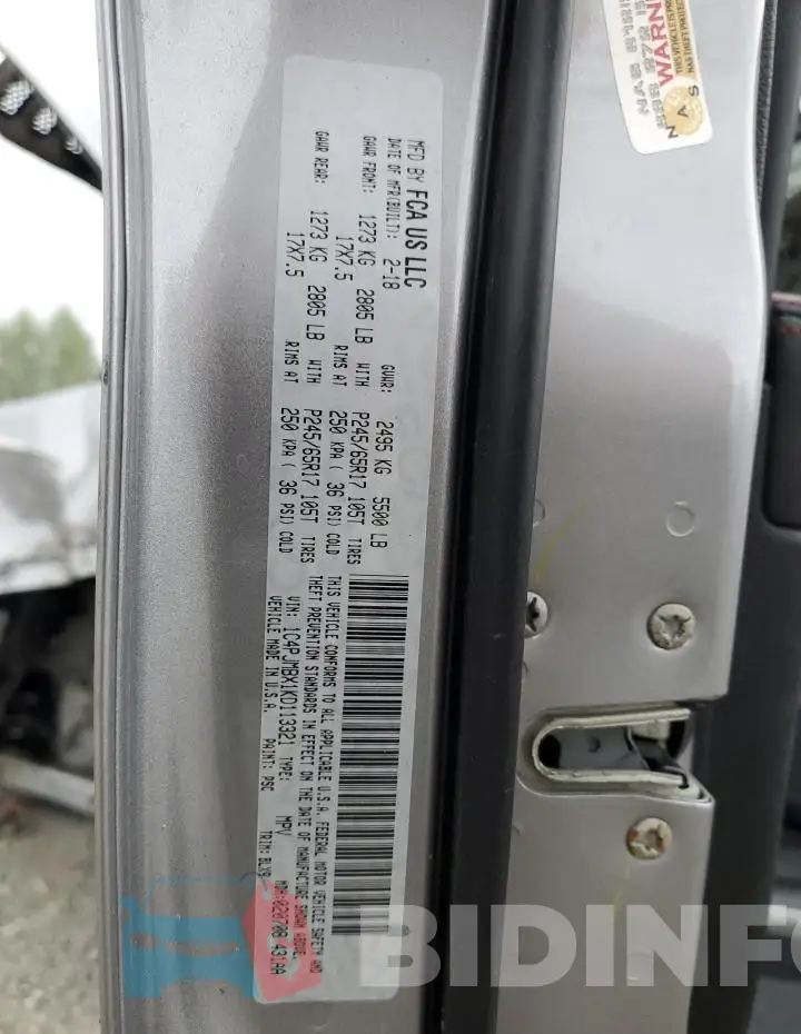1C4PJMBX1KD113321 Photo# 14