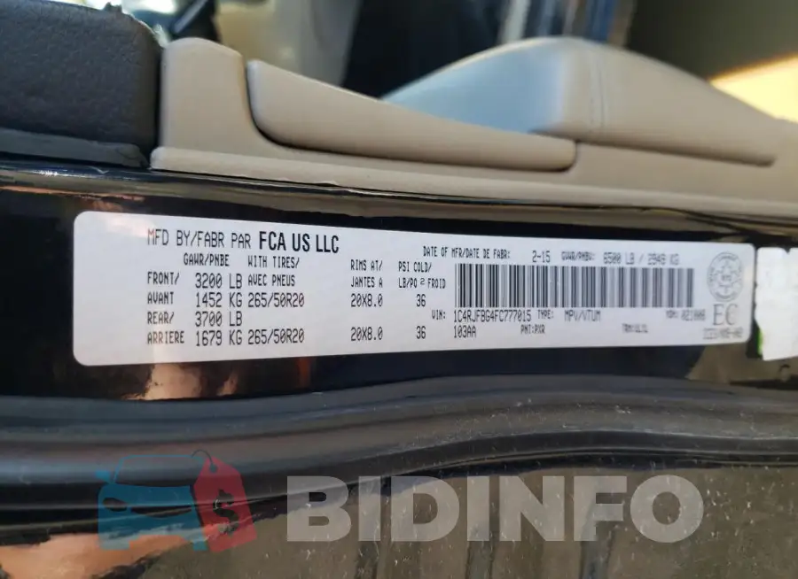 1C4RJFBG4FC777015 Photo# 13