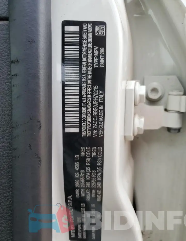 ZACCJBBB0JPH70215 Photo# 12