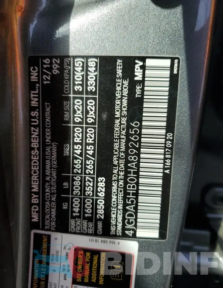 4JGDA5HB0HA892656 Photo# 14