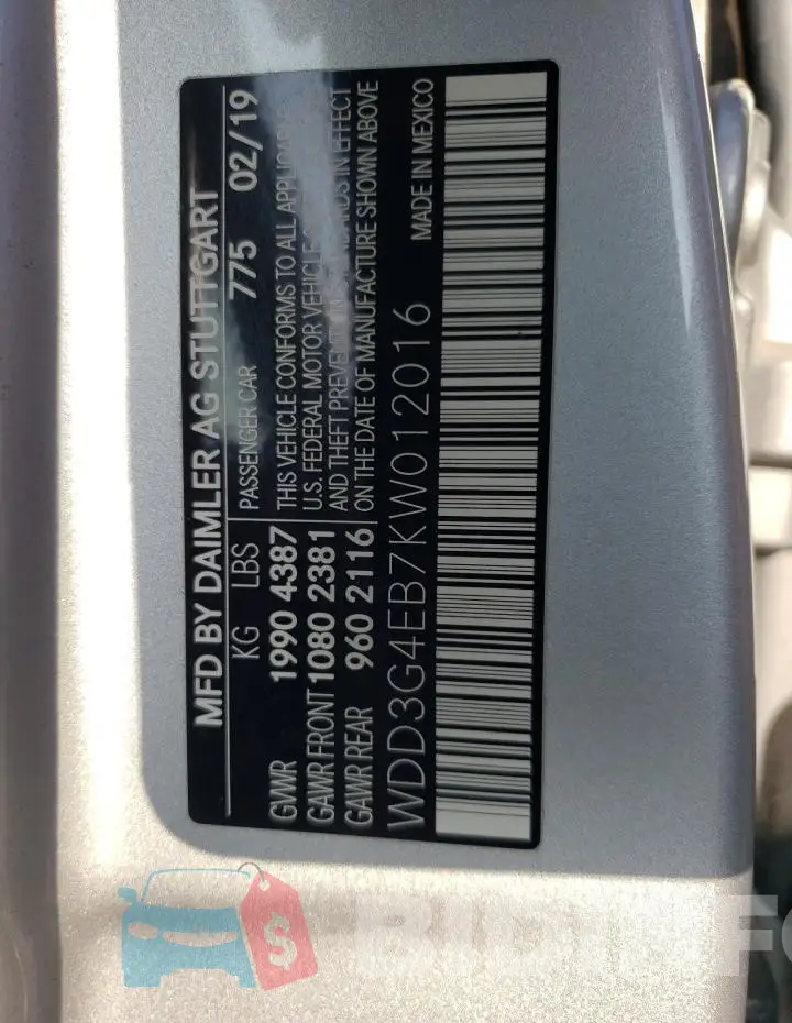 WDD3G4EB7KW012016 Photo# 12
