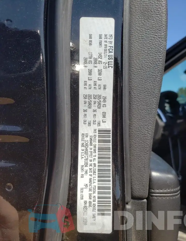 1C4RDHAG6FC781894 Photo# 13