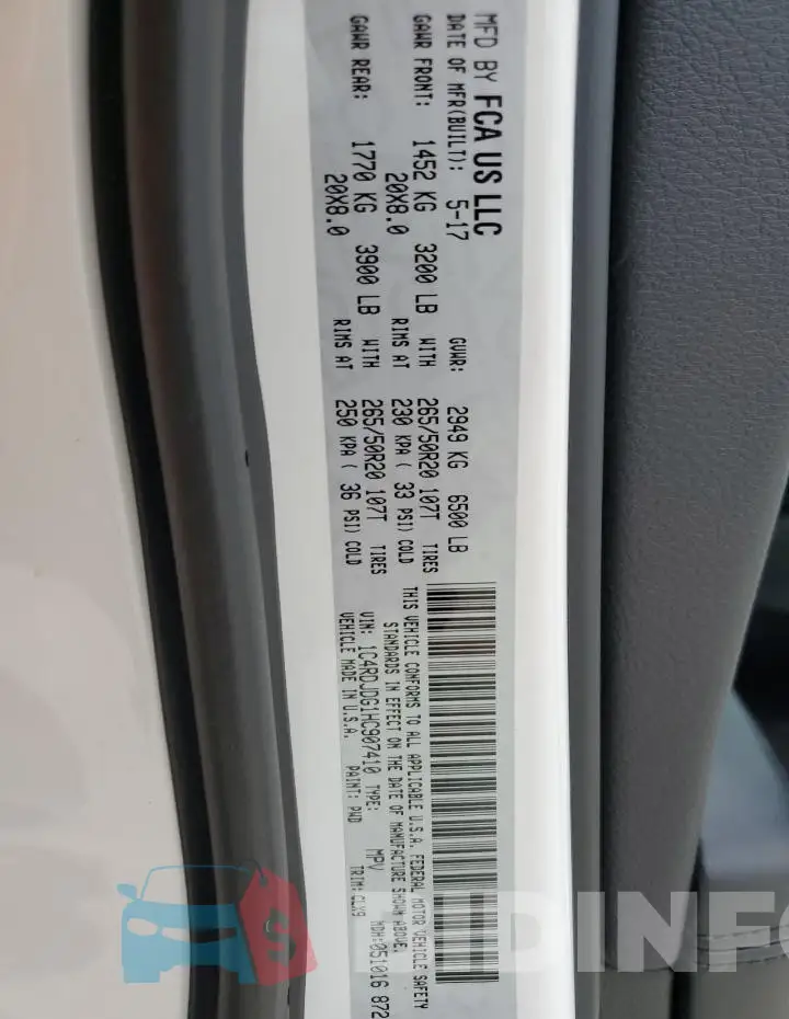 1C4RDJDG1HC907410 Photo# 13
