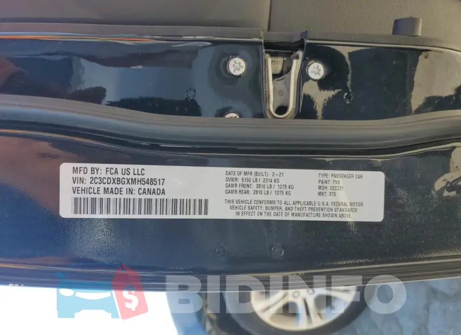 2C3CDXBGXMH548517 Photo# 12