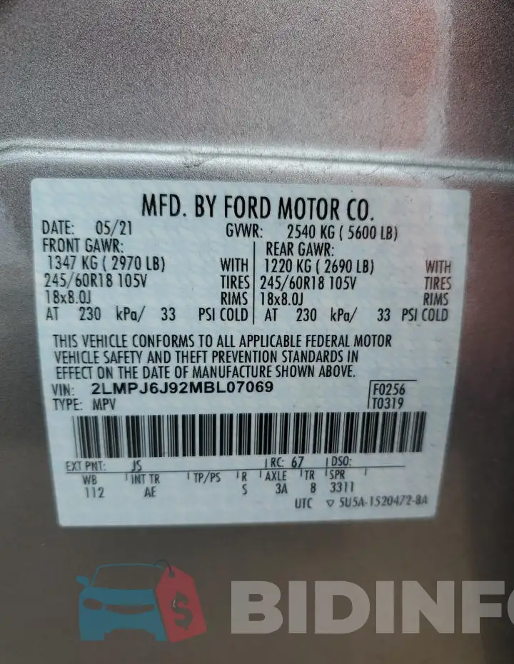 2LMPJ6J92MBL07069 Photo# 14