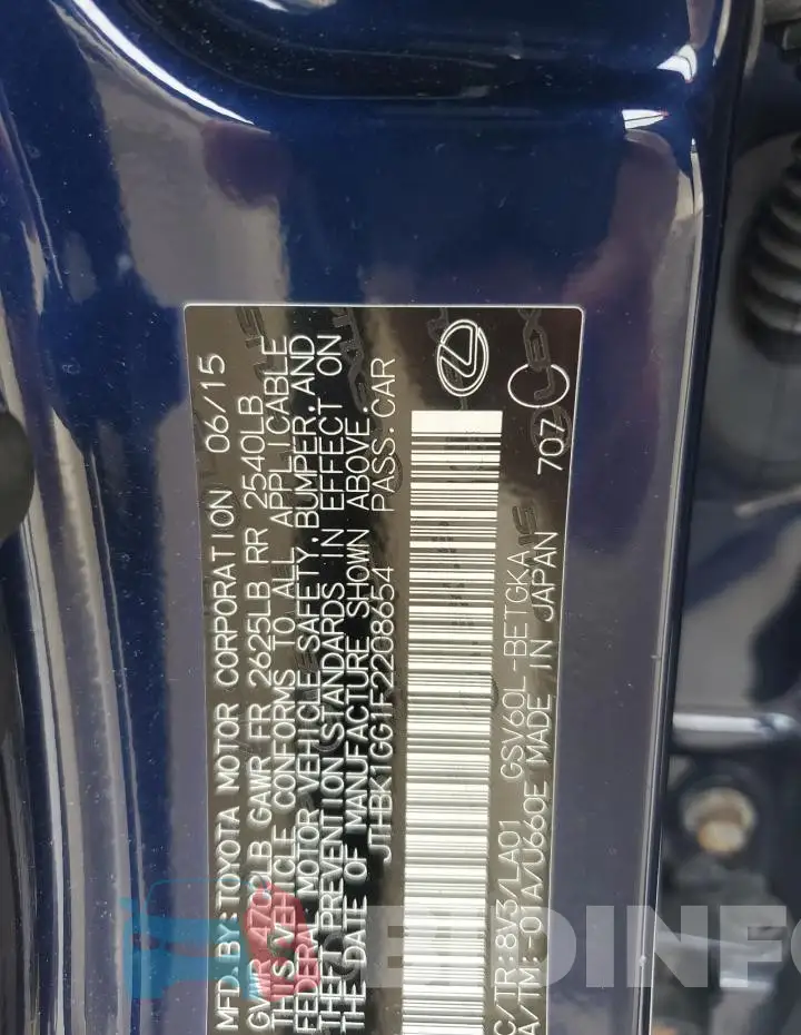 JTHBK1GG1F2208654 Photo# 12