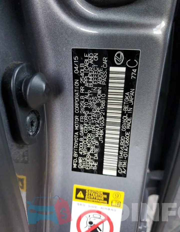 JTHBK1GG3F2198810 Photo# 12