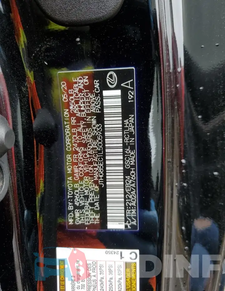 JTHG85EC1L5005933 Photo# 13