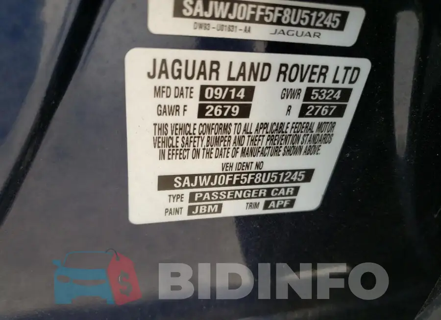 SAJWJ0FF5F8U51245 Photo# 12