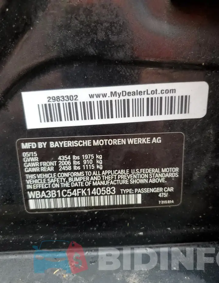 WBA3B1C54FK140583 Photo# 13