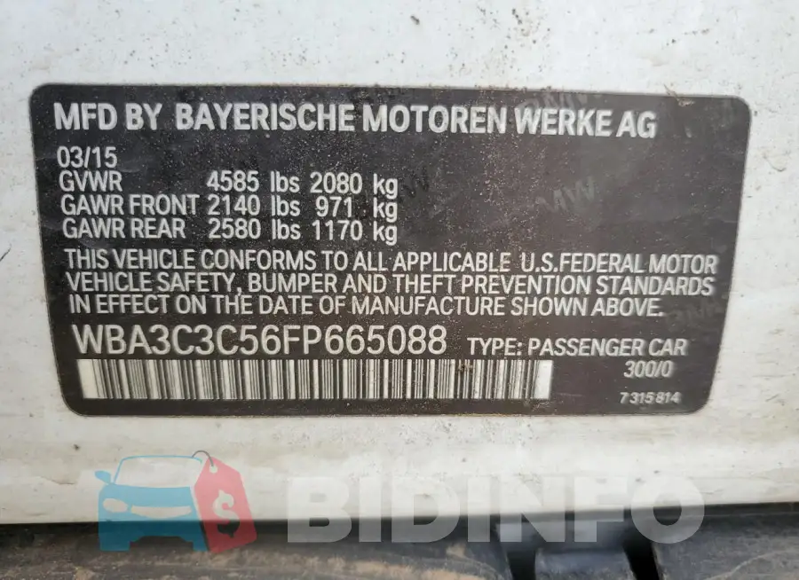 WBA3C3C56FP665088 Photo# 13