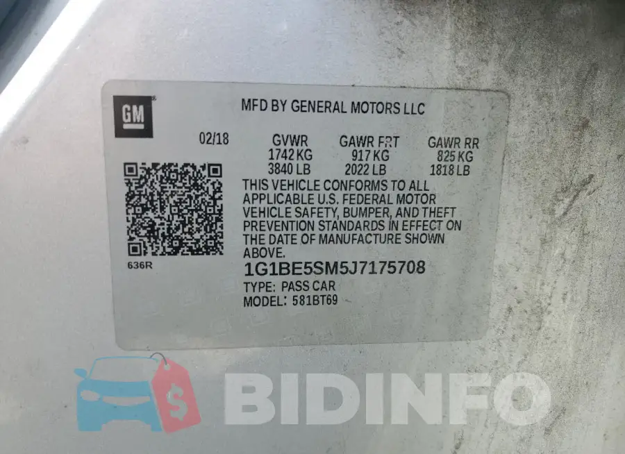 1G1BE5SM5J7175708 Photo# 12