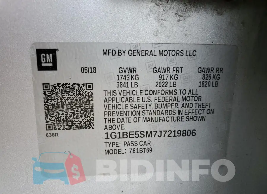 1G1BE5SM7J7219806 Photo# 12