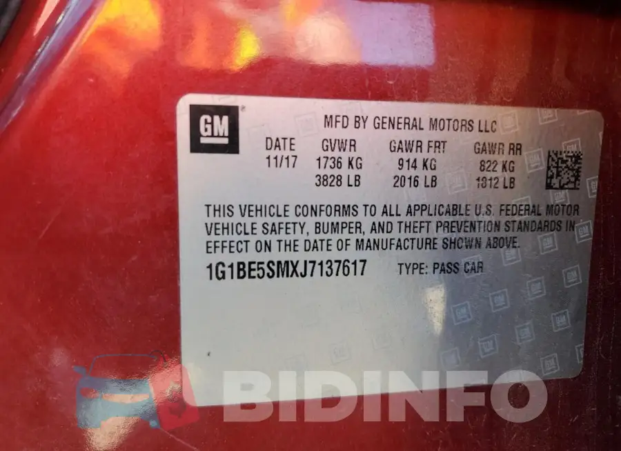 1G1BE5SMXJ7137617 Photo# 12