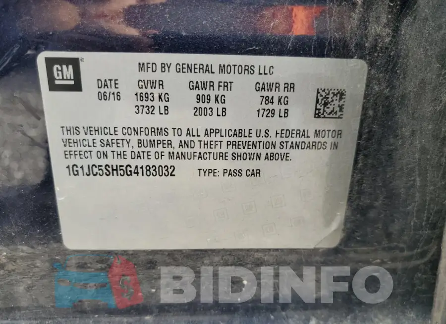 1G1JC5SH5G4183032 Photo# 12