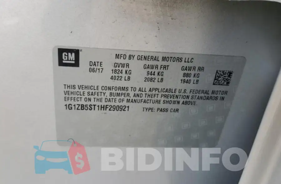 1G1ZB5ST1HF290921 Photo# 12