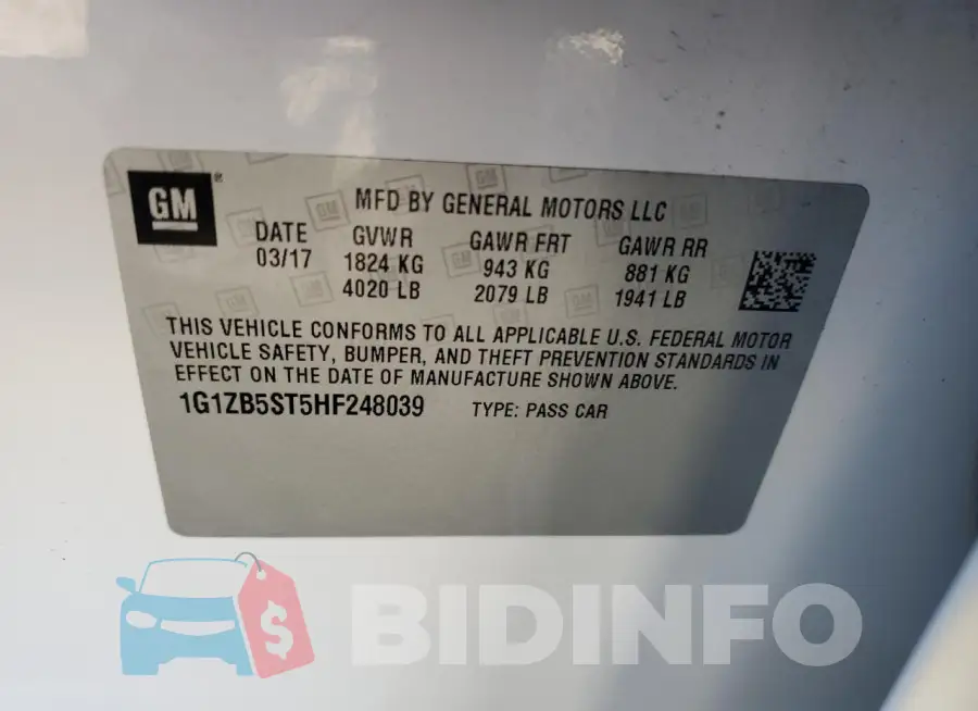 1G1ZB5ST5HF248039 Photo# 13