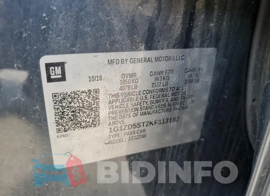 1G1ZD5ST2KF113182 Photo# 12