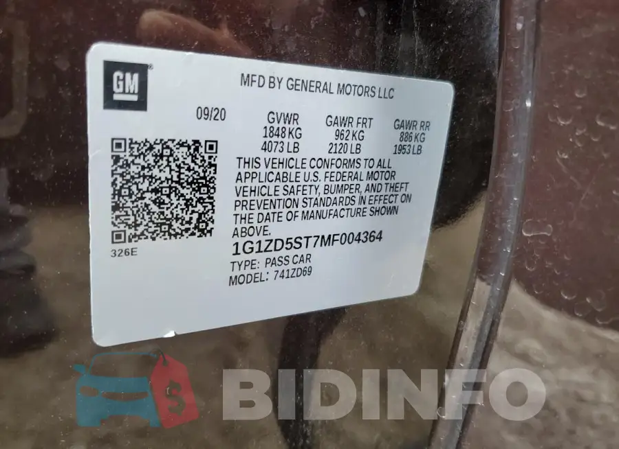 1G1ZD5ST7MF004364 Photo# 12