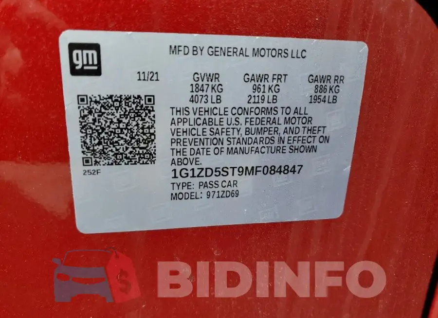 1G1ZD5ST9MF084847 Photo# 12