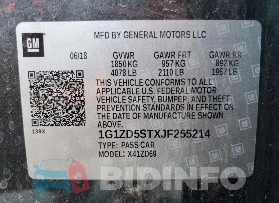 1G1ZD5STXJF255214 Photo# 12