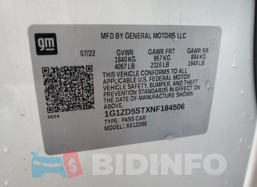 1G1ZD5STXNF184506 Photo# 13