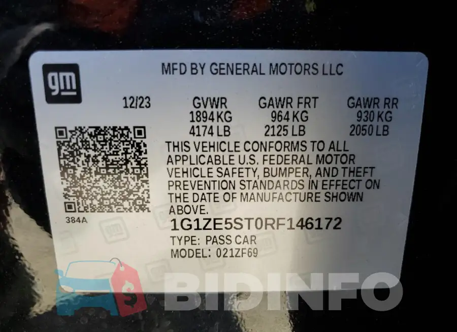 1G1ZE5ST0RF146172 Photo# 12