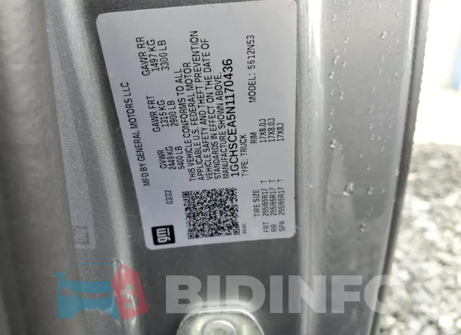 1GCHSCEA5N1170436 Photo# 12
