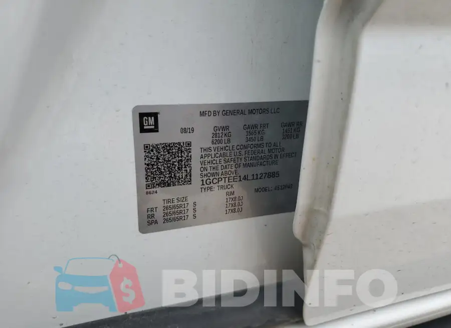 1GCPTEE14L1127885 Photo# 12