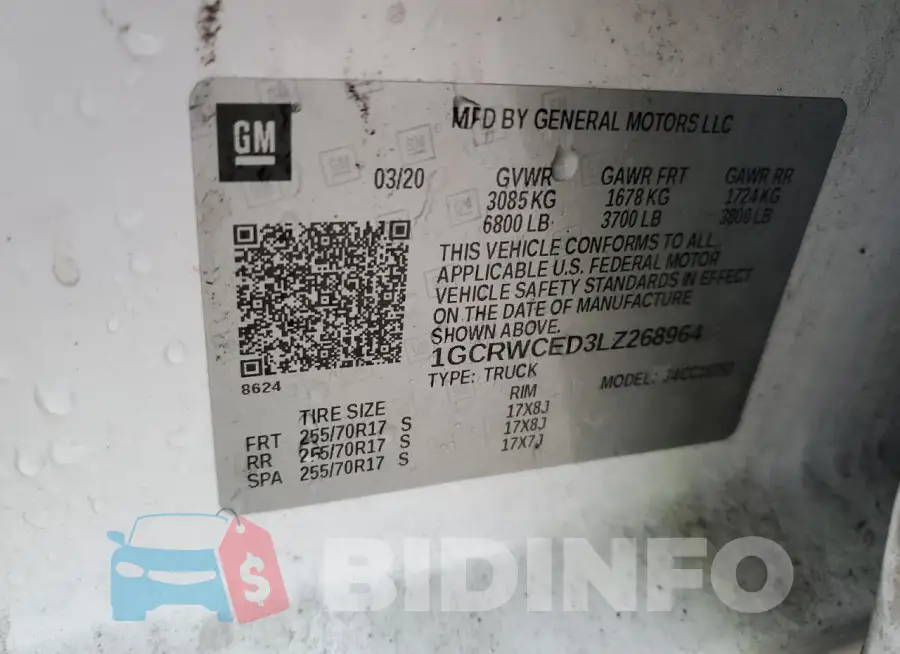 1GCRWCED3LZ268964 Photo# 13