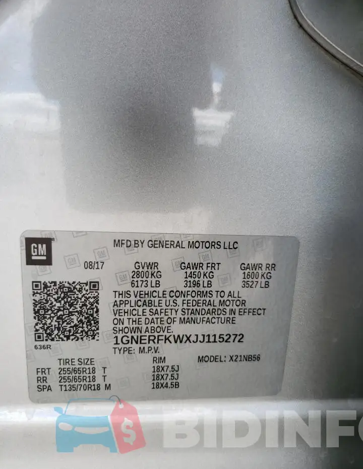 1GNERFKWXJJ115272 Photo# 13