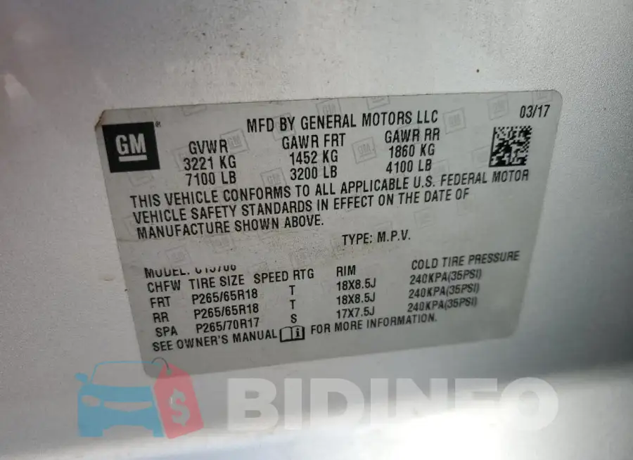 1GNSCBKC0HR259413 Photo# 13