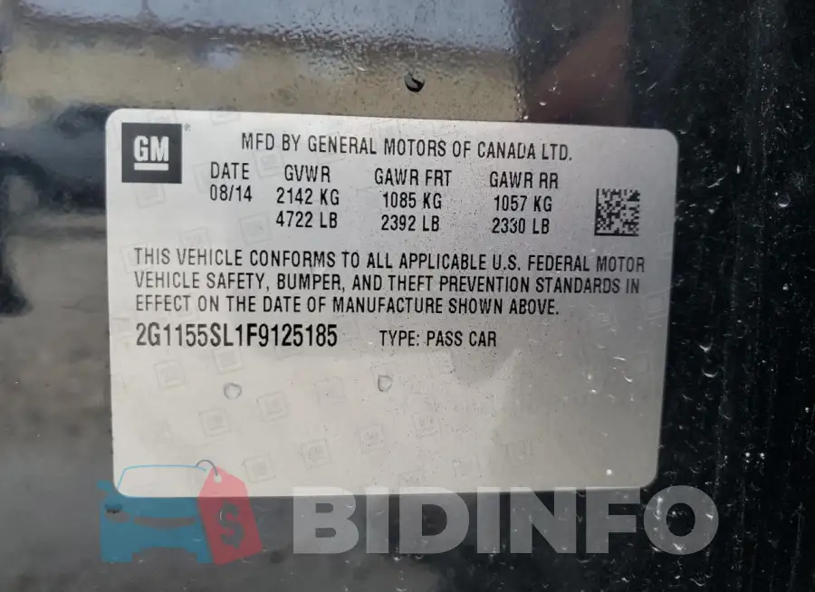 2G1155SL1F9125185 Photo# 12