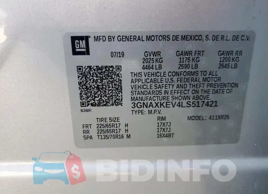 3GNAXKEV4LS517421 Photo# 12
