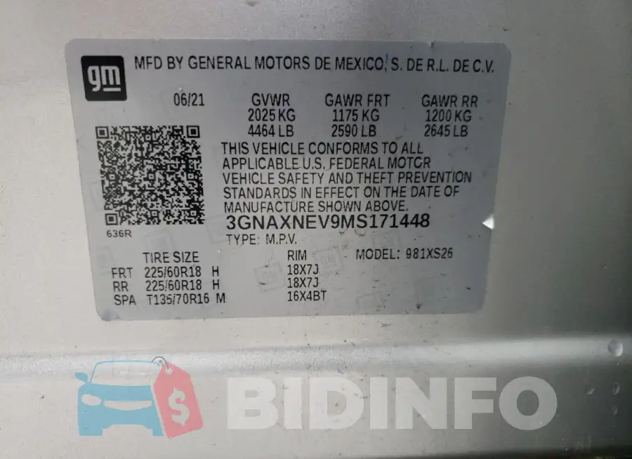 3GNAXNEV9MS171448 Photo# 14