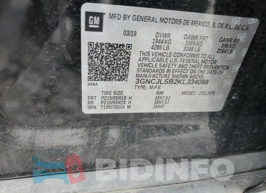 3GNCJLSB2KL334098 Photo# 12
