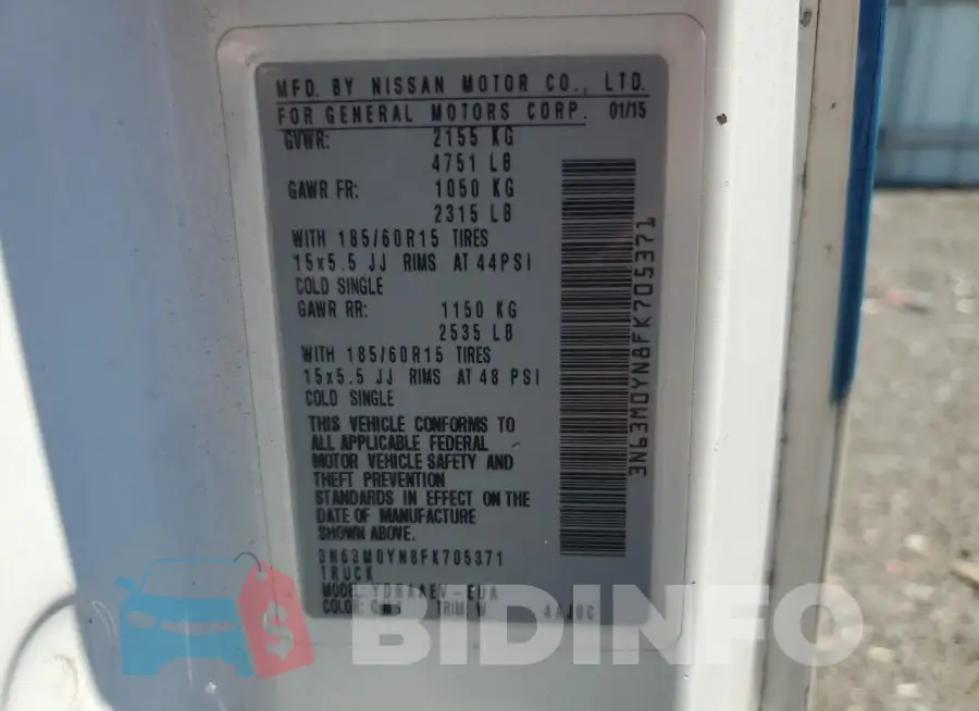 3N63M0YN8FK705371 Photo# 13